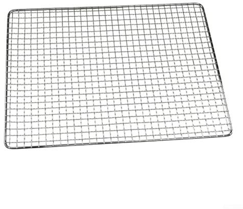 Grille de barbecue pour poisson, viande et légumes fabriquée en fer galvanisé offrant un soutien solide sur les grilles de barbecue (50 x 38 cm)