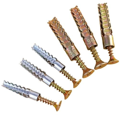pluggar 10 mm väggankare med skruvset, metallexpansionsrör, självgängande skruv, borrpluggar, betongfästen, bultar (färg 04,10 st)