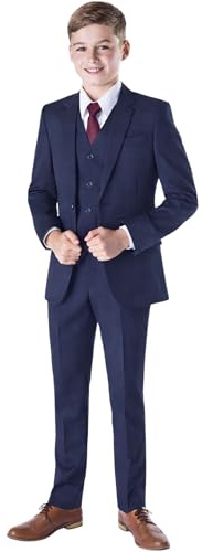 Romario Boys Navy Suit - Boys Wedding & Prom Suit, 3-6m to 14 Years
