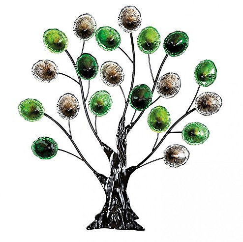 GILDE Wandrelief 'Pavillon', 70 cm, grün/gelb/metallic