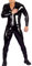 TiaoBug Herren Catsuit Lackoptik Lack-Look Gothic Fetisch Overall Männer Bodysuit Ganzkörperanzug (XXXXL, Schwarz)