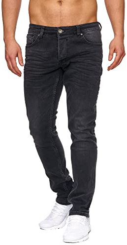 Tazzio Jeans Herren Slim Fit Stretch Jeanshose Hose Denim 16533 (32/32, Schwarz)