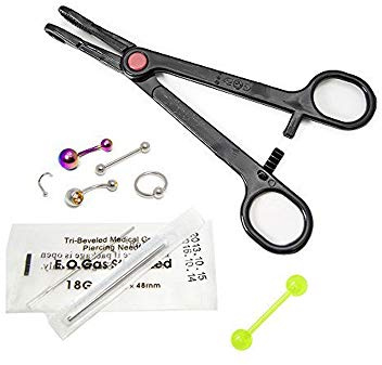 Body Piercing Kit -Belly Button,Tongue, Nipple, Lip, Nose 14G & 18G Piercing Needles by BodyJewelryOnline by BodyJewelryOnline