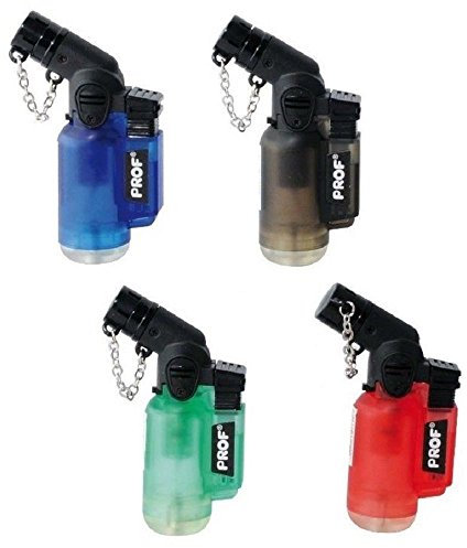Prof Angled Lighter Réservoir rechargeable coupe-vent Jet Flame par PROF