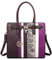 Miss Lulu Damen Schultertasche Henkeltasche Shopper Handtasche Umhängetasche Tote Bag für Frauen PU Leder L Lila
