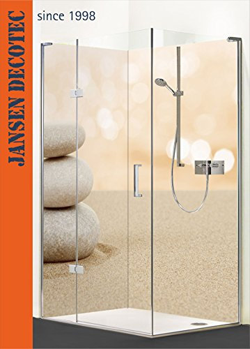 Duschrückwand Set 2-teilig, 2 Segmente je 90x200cm, Motiv: ZEN Steine, Sand