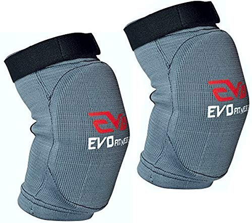 EVO MMA Elbow Support Brace Sleeve Pads Guard Bandage Elasticated Shield Protector (Grey, Senior-L/XL)