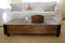 Uncle Joe´s Couchtisch dunkel im Vintage Shabby chic Style aus Massiv-Holz in braun mit Rollen Holzkiste Beistelltisch Landhaus Wohnzimmertisch Holztisch nussbaum