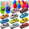 JOYIN 12 Stück Gefüllte Ostereier mit Druckgusswagen, Bunt Vorgefüllte Kunststoff Ostern Eier mit verschiedenen Druckgussautos für Ostern Partyzubehör, Osterkorb Füllstoffe, Osternest, Spielzeug