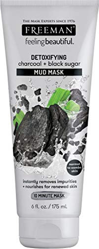 Freeman Beauty Feeling Beautiful Detoxifying Charcoal & Black Sugar Mud Mask Full Size Tube 175ml