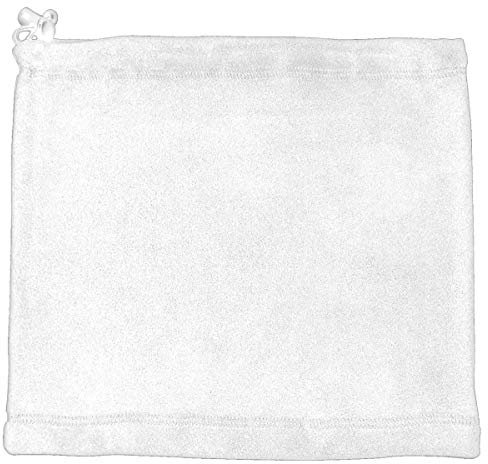 Happy Clothing Herren Schlauchschal aus Fleece mit Kordel, einfarbiger Fleeceschal für Damen und Herren, Farbe Schwarz, Dunkelblau, Grün, Weiß, Grau und Orange, Größe:Einheitsgröße, Farbe:Weiß