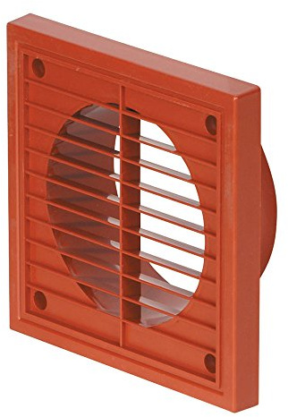 Airflow® External Wall Vent Cover – Terracotta Plastic Grille for 125mm / 5 Ducting – Weatherproof Air Outlet – 187mm x 187mm