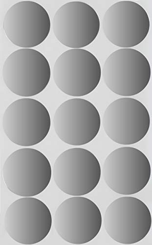 Royal Green Silver Metallic Stickers Permanent Labels dots for Multi-Purpose Great for Envelopes, Invitation Seals, Arts and Crafts - 30mm - 1.25 inch Self Adhesive - 75 Pack