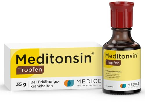 Meditonsin Tropfen 35 g bei ersten Anzeichen einer Erkältung - Husten & Schnupfen - natürliches Arzneimittel - für die ganze Familie geeignet