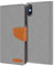 Verco für iPhone XS Max Hülle, Schutzhülle für Apple iPhone XS Max Tasche Denim Textil Book Case Flip Case Klapphülle, Grau