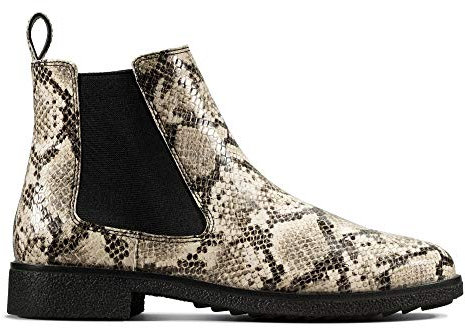 Clarks Damen Griffin Plaza Chelsea Boots, Grau (Taupe Snake Taupe Snake), 39.5 EU