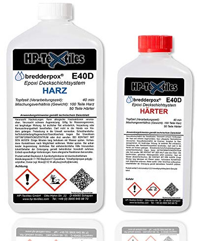Epoxidharz klar mit Härter 7.5kg | Transparentes Deckschichtsystem speziell für Carbonbeschichtung (Optik) | Lösemittelfrei und geruchsarm | 2 Komponenten Kunstharz zum Gießen | Epoxy Resin | HP-E40D