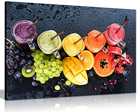 Panther Print, Canvas Wall Art, Framed Prints for Dining Room, Kitchen Wall Decor, Colourful Various Fruit Food, Print for Special Occasions (36x24 Inch)