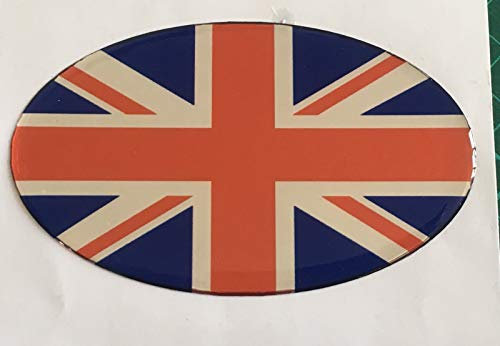 Union-Jack-Aufkleber, oval, Mini-Bm-Kofferraum-Abzeichen, selbstklebend, 3D-Harz, gewölbt, für Wohnwagen, Wohnmobile, Chrom