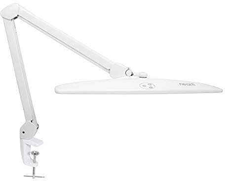 Neatfi Elite HD XL Lampe de travail, 1 600 lumens, 84 LED SMD, température de couleur 6 500K, gradation non polaire, bureau lumineux (Non-CCT avec Pince, Blanc, 58 CM)