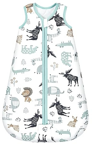 Mosebears Baby Schlafsack Winter 2.5 Tog,100% Baumwolle Baby Winterschlafsack für Babys 0-24 Monate,S(0-6 Monate)