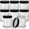 BELLE VOUS Bocal en Verre avec Couvercle Noir en Plastique (Lot de 8) - Bocal en Verre Hermétique 240 ml pour Cuisine & Déco Intérieure - Bocaux Conservation pour Aliments, Farine, Café & Épices