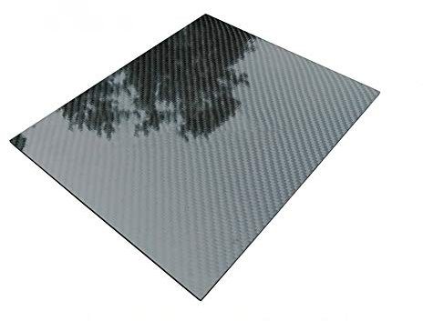 XMRISE Hoja de Fibra de Carbono 3K 100% Placa de Placa Panel rígido Laminado Sarga Superficie Brillante para RC Drone,100mm x 400mm x 3mm