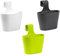 ENGELLAND 3 x Blumentopf zum Auf-Hängen, Geländertopf, Anthrazit, Weiß, Grün, Hängetopf, Balkon-Kasten, oval, Übertopf, Pflanzkasten, mit Wasserspeicher/Wasserauffangschale, 2,8 Liter