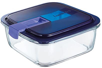 Luminarc Easy Box Recipiente Cuadrado Hermético Vidrio 18x18,5x7cm - 122cl Sodo Apto Microondas Apto Frigorífico Reciclable