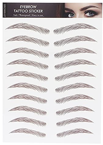 6D Augenbrauen Tattoo Aufkleber Professioneller Wasserdichter Augenbrauen Transfer Aufkleber Augenbrauen Makeup Tool für Frauen und Mädchen (Braun)(BRAUN-07)