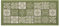 BIANCHERIAWEB Küchenteppich, rutschfest, waschbar, Küchenläufer, Maße: 55 x 115 cm, hergestellt in Italien, mit grünem Majolika-Design, Teppichläufer, waschbar und bügelbar.