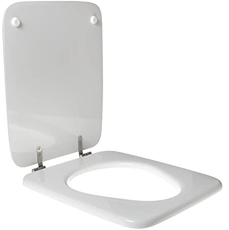 WC-Sitz für VILLEROY & BOCH Ventilator aus hochwertigem Polyester mit Edelstahl-Scharnier - Farbe: Weiß - Verschluss: Normal