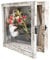 GraduationMall Weiß 20x20cm 3D Bilderrahmen Tief Objektrahmen Schaukasten Türvitrine Retro Weiß,Geschenk für Hochzeit Bouquet Medaillen Erinnerungsbox