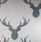 Wallpaper Empire Nina Hancock Designer Geometric Stag Grey Linen and Blue Wallpaper