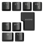 GLORIOUS ABS Doubleshot V2 Keycaps Expansion (Black) | Dual Moulded Design, Fade Resistant Surface, RGB Friendly Translucent Legends, Fits MX Style Stems, UK ISO Layout
