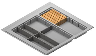 Menage Confort Besteckkasten für Schubladen, graues Finish für Schubladen mit Außenbreite: 600 mm
