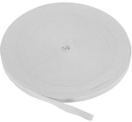 PATIKIL Baumwollband Baumwolle Gurtband 10mm x 45m, Schrägband Baumwoll Nahtband Köperband Saumband Einfassband Stoffband Webband zum Nähen für DIY Basteln Stricken Verpackungen, Hellgrau