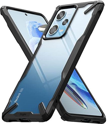 Ringke Compatible avec Coque Xiaomi Redmi Note 12 Pro 5G / Poco X5 Pro 5G [Fusion-X] Antichoc Protection Résistant aux Rayures Transparente Polycarbonate Solide Rigide TPU Bumper - Black