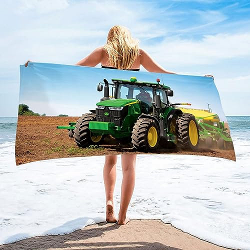 DOTERO Traktor Strandtuch 70x140cm Mikrofaser Strandtuch XXL, Badetuch Handtuch für Kinder,Damen,Herren, Strandtuch Sandfrei für Strand,Schwimmen, Badezimmer (1,70x140cm)
