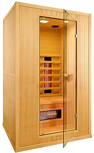 GLOBAL RELAX® | DHARANI S2 PREMIUM Keramiksauna für 2 Personen | Hautpflege I Immunsystemstärkung | Muskelentspannung I Stressabbau | Farbtherapie I Radio I USB I Bluetooth