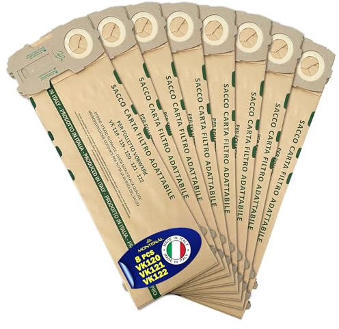 8 Pièces Sac Aspirateur - pour Vorwerk Kobold VK 120 VK 121 VK 122 - FABRIQUÉ EN ITALIE - Garantie de 10 Ans – MONTERAL