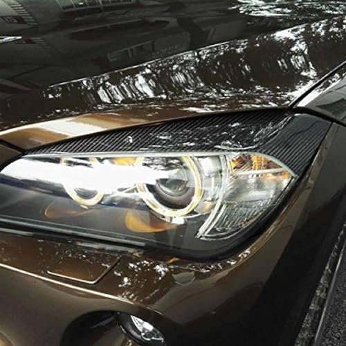DEHIWI 2 STÜCK Auto Scheinwerfer Augenbrauen Abdeckung Augenlider Aufkleber Trim Kompatibel für BMW X1 E84 2009 2010 2011-2014, Scheinwerferblenden