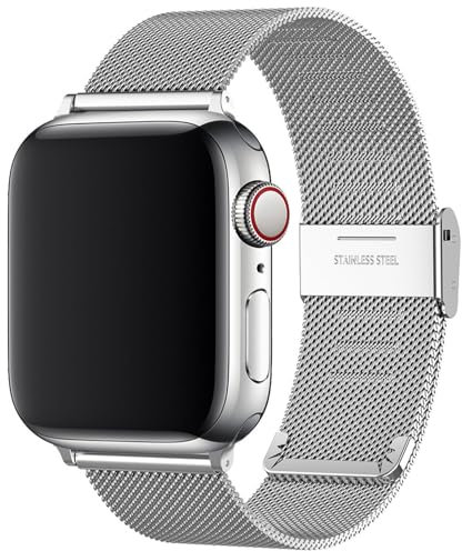 MMOBIEL Correa Metálica Compatible con Apple Watch Correa 42mm 44mm 45mm 49mm - Pulsera de Metal de Acero Inoxidable Recambio Compatible con iWatch Ultra / 2 SE, Series 9 8 7 6 5 4 3 2 1 - Plata