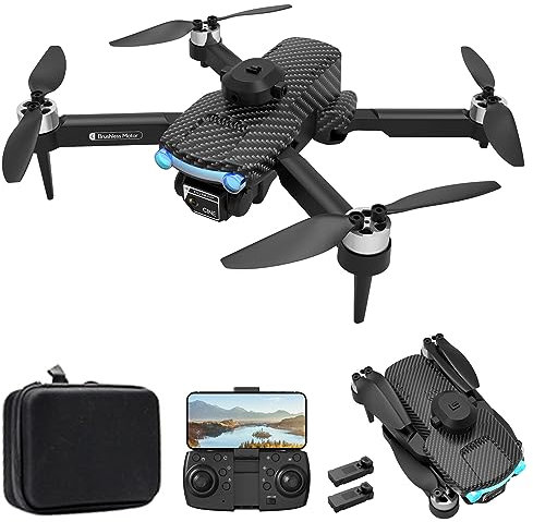 Dodoore XT204 Drone with Camera 4K Dual Brushless 6-Axis Gyro 2.4GHz 30mins Long Flight Optical Flow Positioning Gesture Photography Headless Mode 360° Obstacle Avoidance Foldable Black 2 Battery