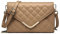 JANSBEN Damen Umhängetasche Klein Leder Gesteppte Tasche Mehrere Fächer Schultertasche Vegan Crossbody Bag Handytasche Reisepass Abendtasche Ausweistaschen mit Kreditkartenfächern(Braun)