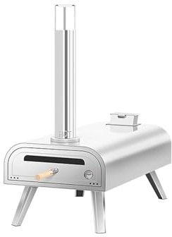 Pizza Ovens, 16 Inch Wood Pellet Burning Pizza Oven Pellet Pizza Stove, Portable Stainless Steel Pizza Oven with Pizza Stone for Outdoor Backyard Garden Kitchen(Standard configuration)