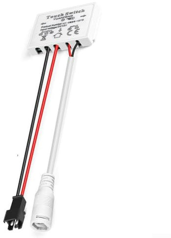Interruptor de luz de espejo de botón, interruptor de sensor táctil, interruptor LED de 12 V, 5 A, 60 W, perfecto para baño de hotel (B)
