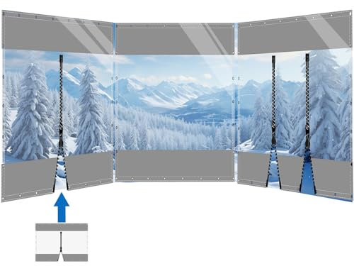 HQQMNY Transparent Outdoorvorhang Plane mit Ösen H2mxL2m PVC Winddicht Vorhang 0.5mm Wasserdichter Planen Trennvorhang für Garage Terrassen Gartenlauben Balkon Grau + 1 RV