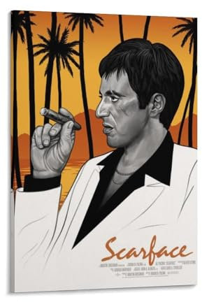 Scarface Filmposter Pate Sopranos, klassischer Kunstdruck auf Leinwand, Poster, Wandfarbe, Kunstposter, Dekoration, moderne Wohnkunstwerke, 40 x 60 cm, 30 Stück