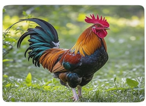 BNVOPTRE Tapis de sol en polaire corail, tapis de sol imprimé poulet sur l'herbe, tapis de sol pour chambre à coucher, tapis de sol extérieur, tapis de sol épais, tapis de sol universel
